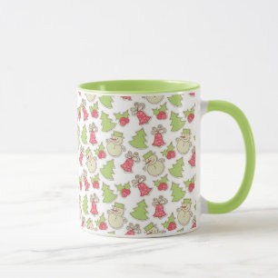 Christmas tree, bells, holly, snowman mug