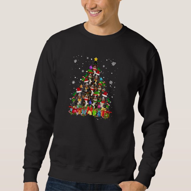 Christmas Tree Bernese Mountain Funny Santa Elf Do Sweatshirt (Front)