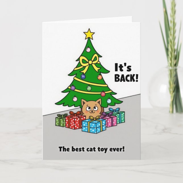 Christmas Tree Best Cat Toy Ever Card (Front)