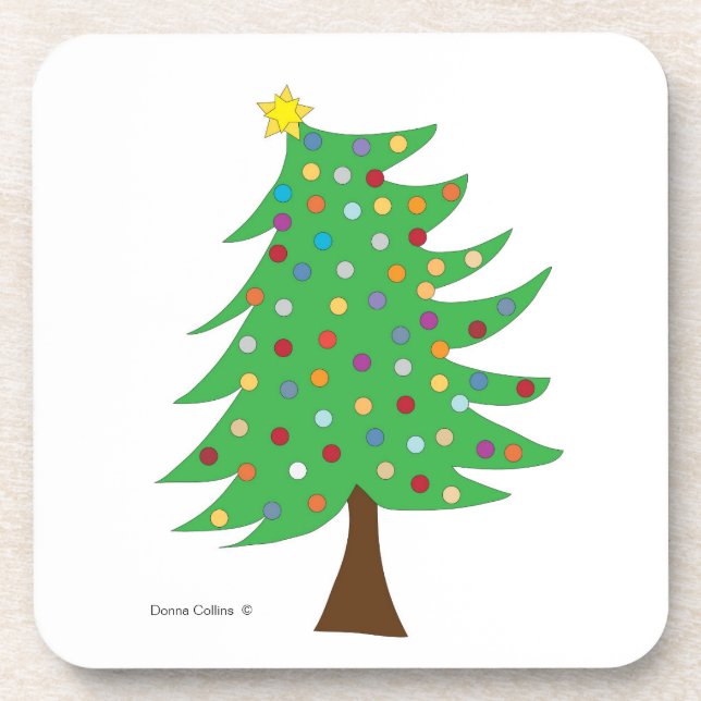 Christmas Tree Beverage Coaster (Front)