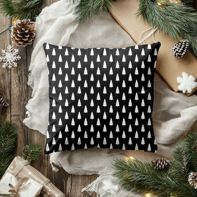 Christmas Tree Black and white pattern Cushion (Creator Uploaded)