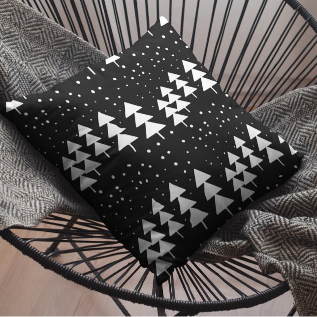 Christmas Tree Black and white pattern Cushion (Creator Uploaded)