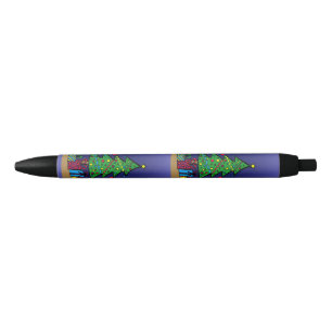 Christmas tree black ink pen