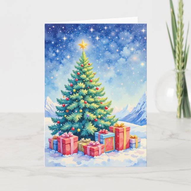 Christmas Tree Blank Holiday Greeting Card (Front)