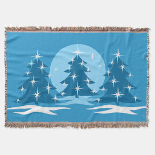 Christmas Tree Blanket Blue Holiday Throw Blankets