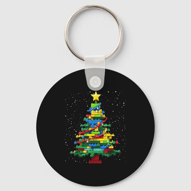 Christmas Tree Block Brick Building Xmas Master Bu Key Ring (Front)
