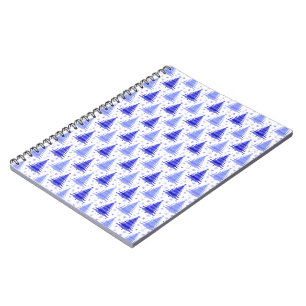 Christmas Tree Blue Periwinkle Pattern Design Notebook