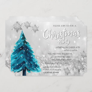 Christmas Tree Bokeh CorporateChristmas Party Invitation