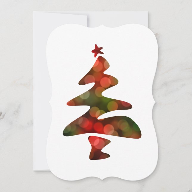 Christmas Tree Bokeh Lights Invitation (Front)
