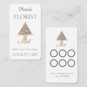 Christmas Tree Boutique Florist Branding, Noel Loyalty Card