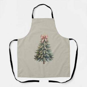 Christmas Tree Bow Coquette Xmas Apron
