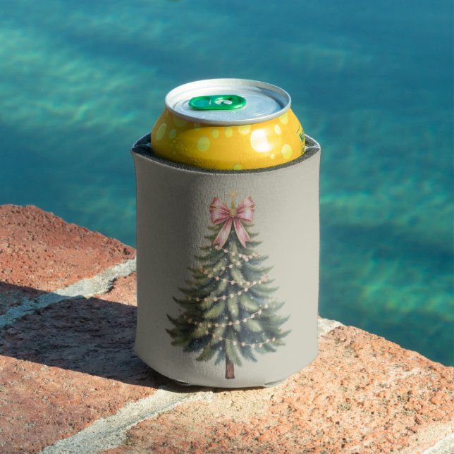 Christmas Tree Bow Coquette Xmas Can Cooler (In Situ Pool)