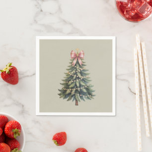 Christmas Tree Bow Coquette Xmas Napkin