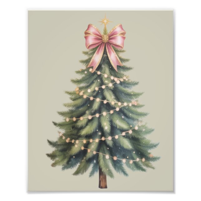 Christmas Tree Bow Coquette Xmas Photo Print (Front)