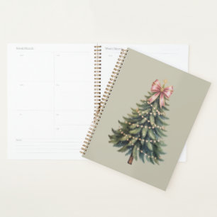 Christmas Tree Bow Coquette Xmas Planner