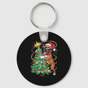 Christmas Tree Boxer Dog Sungles  Key Ring
