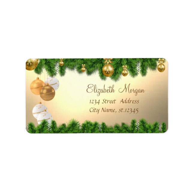 Christmas Tree Branches ,Christmas Balls Label (Front)