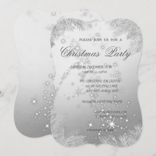 Christmas Tree Branches,Corporate Christmas Party Invitation