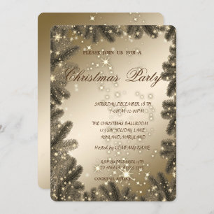 Christmas Tree Branches,Corporate Christmas Party Invitation