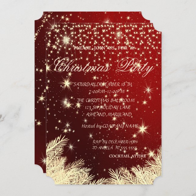 Christmas Tree Branches,Corporate Christmas Party, Invitation (Front/Back)