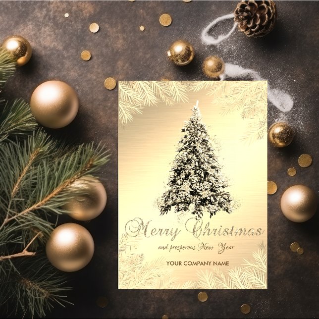 Christmas Tree,Branches,Gold ,Corporate Holiday Card (Creator Uploaded)