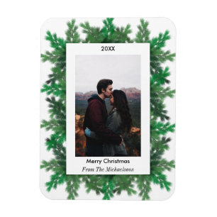 Christmas Tree Branches Photo Magnet