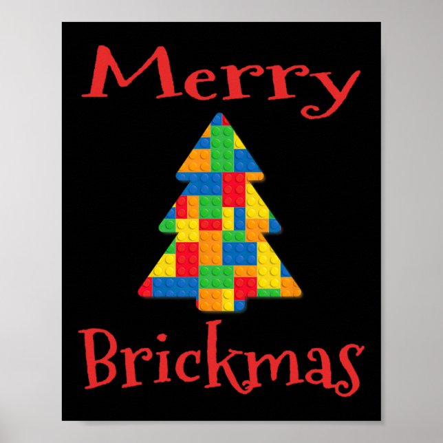 Christmas Tree Brick Master Builder Brick Set Bloc Poster (Front)