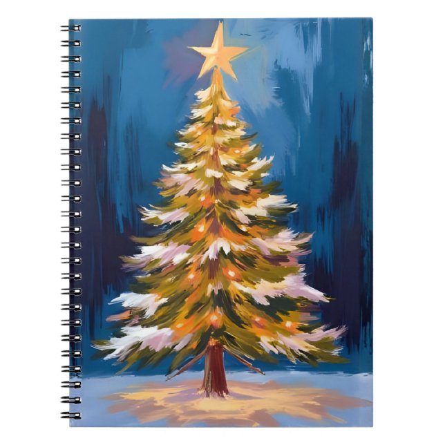 Christmas Tree Bright Star Watercolor Notebook (Front)