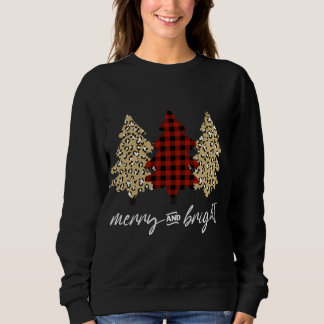 Christmas Tree, Buffalo Plaid, Leopard Sweatshirt