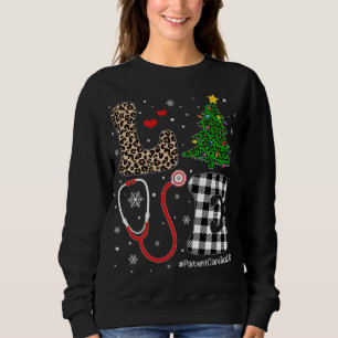 Christmas Tree Buffalo Plaid Love Patient Care Tec Sweatshirt