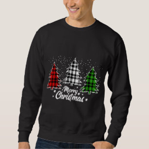 Christmas Tree Buffalo Plaid Red White Green Xmas Sweatshirt
