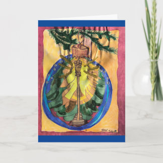 Christmas Tree Bulb wit Lamplight & Evergreen Tree Card