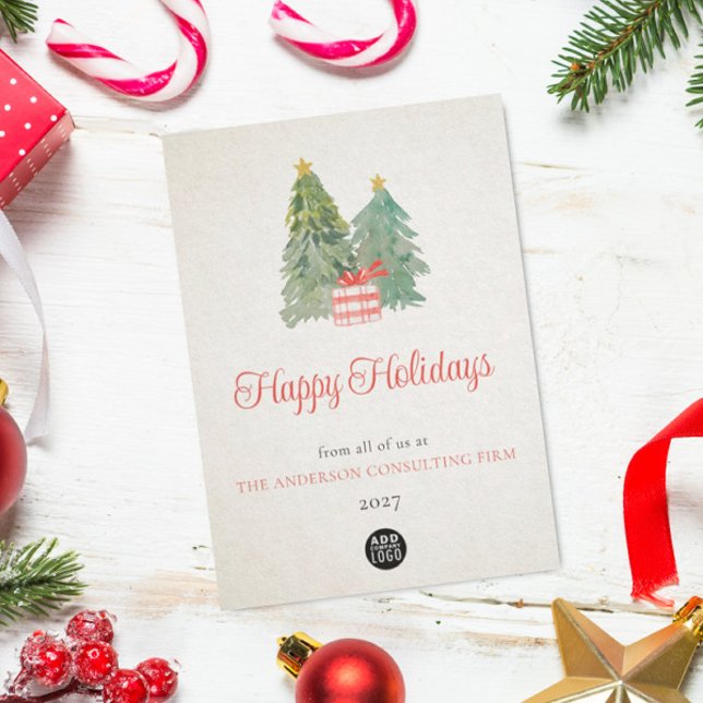 Christmas Tree Business Logo Holiday Card (Creator Uploaded)