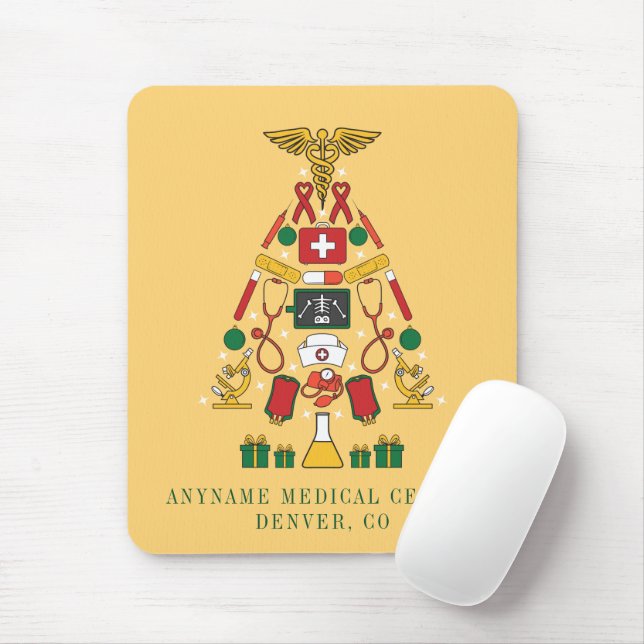  Christmas Tree Business Name Medical Doctor Nurse Mouse Pad (With Mouse)