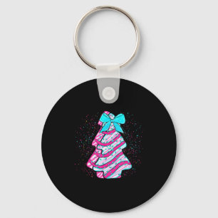 Christmas Tree Cake Coquette Bow Xmas Matching Fam Key Ring