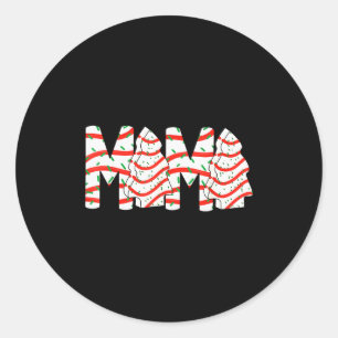 Christmas Tree Cake Mama Xmas Mum Family Matching Classic Round Sticker
