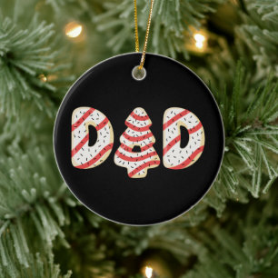 Christmas Tree Cake Matching Family Party Dad Ceramic Ornament
