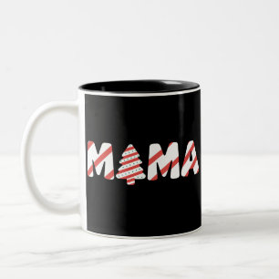 Christmas Tree Cake Matching Family Party Mama  Two-Tone Coffee Mug