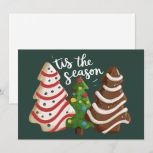 Christmas Tree Cake Tis The Season Xmas Holiday  Card