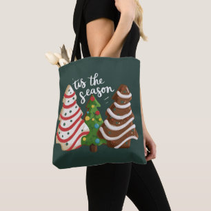 Christmas Tree Cake Tis The Season Xmas Holiday Tote Bag