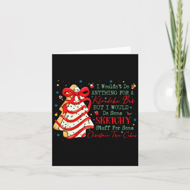 Christmas Tree Cakes Coquette Bow Xmas Pajamas Hol Card (Front)