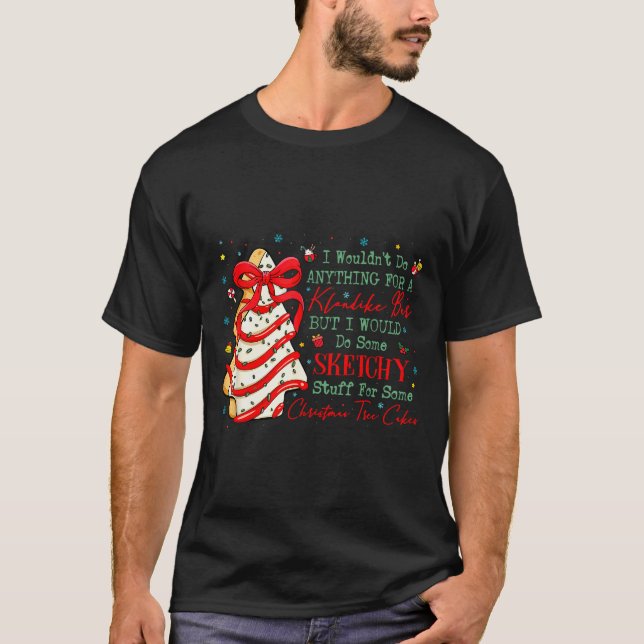 Christmas Tree Cakes Coquette Bow Xmas Pajamas Hol T-Shirt (Front)