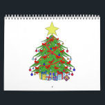 Christmas tree calendar<br><div class="desc">A Merry Christmas and a new year full of happiness to you and your whole family. Christmas tree full of decorations and gifts.</div>