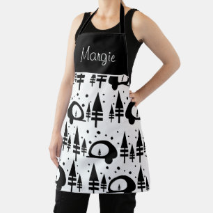 Christmas Tree Camper Doodle Art Apron