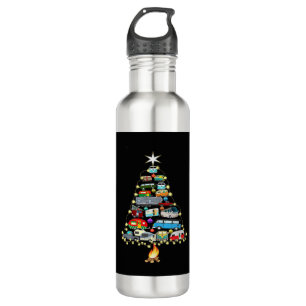 Christmas Tree Camper Vehicles Camping RVing 710 Ml Water Bottle