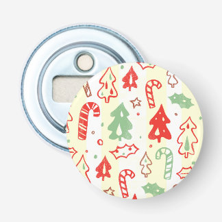 Christmas Tree Candy Cane Holly Pattern Bottle Opener