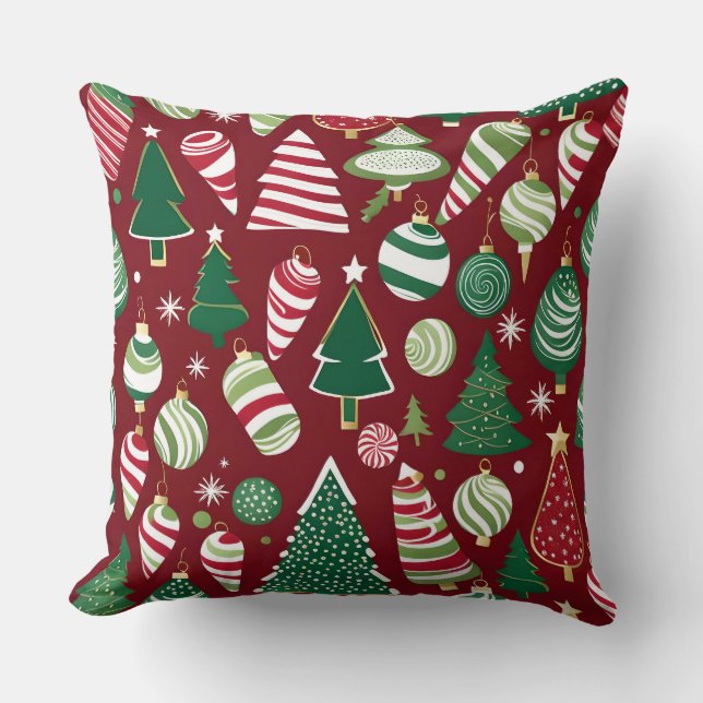 christmas tree candy ornaments pillow (Front)