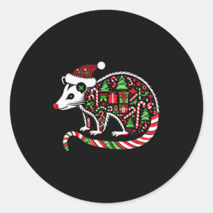 Christmas Tree Candy Ssum Santa Christmas Womens M Classic Round Sticker