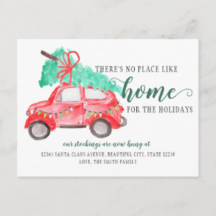 Christmas Tree Car We Moved Photo Holiday Moving Announcement Postcard
