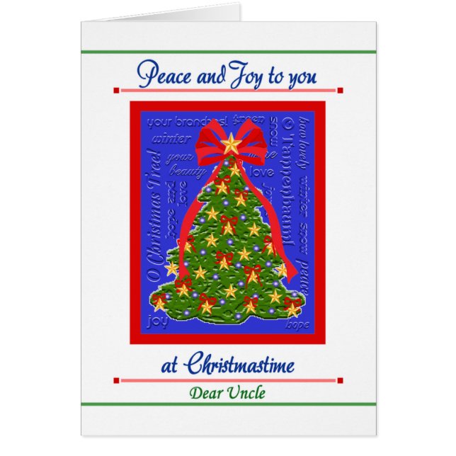 Christmas Tree card for Uncle Peace and Joy (Front)